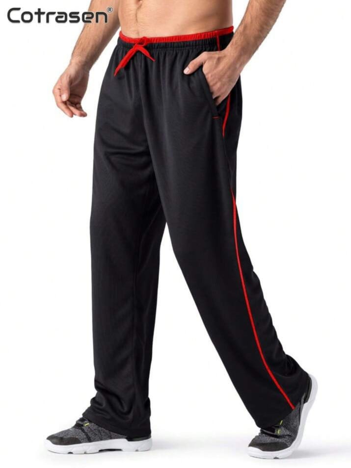 Cotrasen Man's Contrast Casual Sweatpants Lightweight Lounge Pants